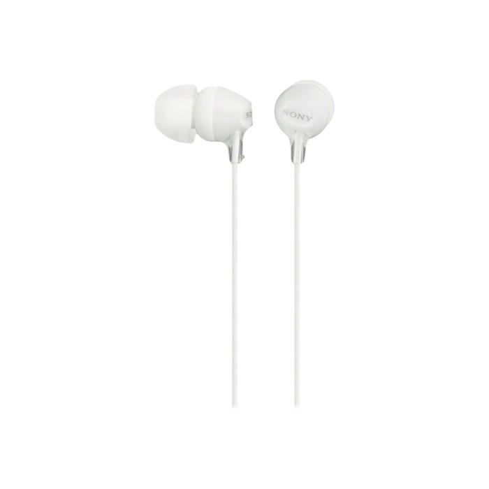 Casque Intra-Auriculaire - SONY - MDR-EX15AP-W - Filaire - Blanc - EX Series