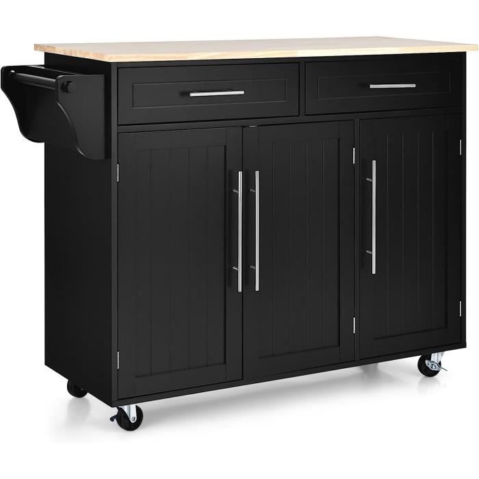 Chariot De Cuisine Avec Plan De Travail Rabattable Extensible 5 Tiroirs Rangement Spacieux Sur Roulettes Blanc 97444255