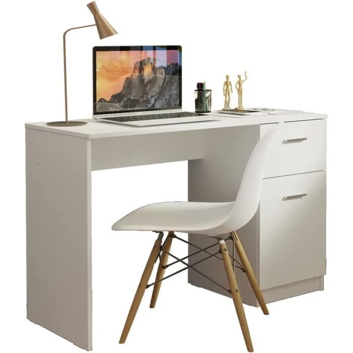 LIFEZEAL Bureau d'Ordinateur avec 2 Tiroirs et 1 Étagère Ouverte, Table