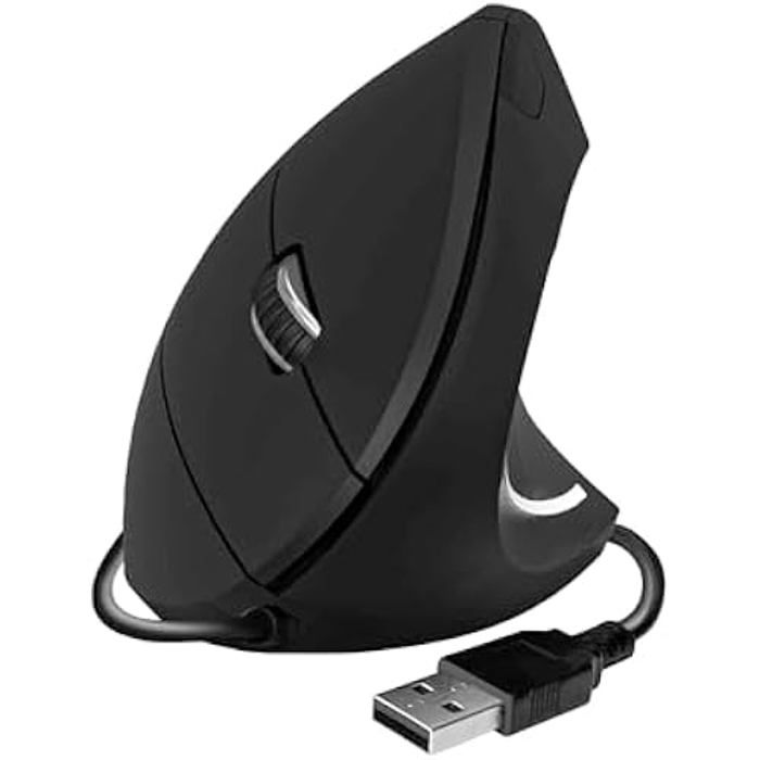 SUBBLIM Glide Vertical Ergo Wired Mouse Black