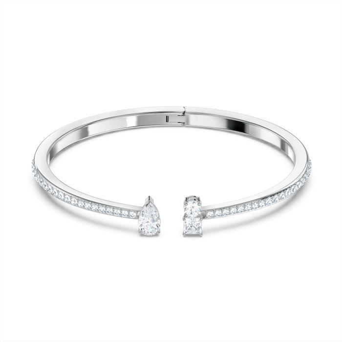 Bracelet jonc - SWAROVSKI - Attract Small - Métal blanc - Cristaux incolores - Existe en 3 tailles