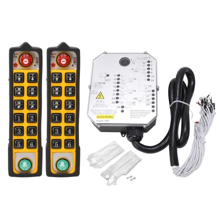 Télécommande de Grue sans Fil, émetteurs 800 MHz 12 Boutons, Canal Industriel, Palan électrique, Récepteur de Commutateur sans Fil, Télécommande Industrielle, Indicateur LED