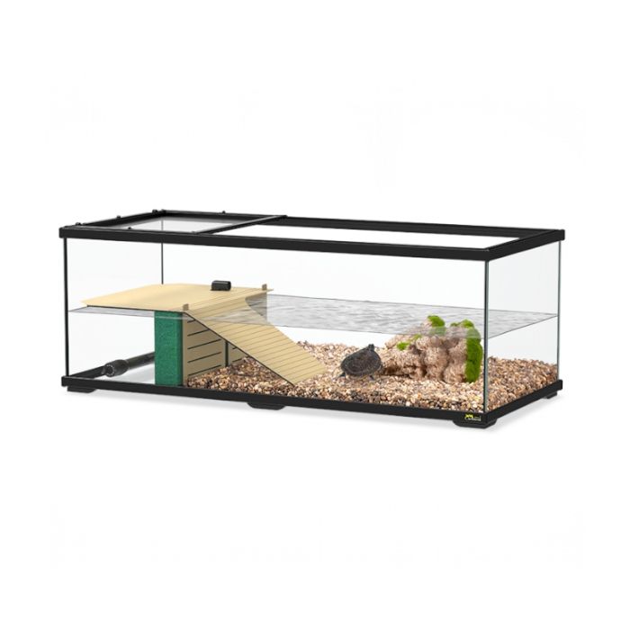 Comparer les prix de Aquarium pour Tortue Juvenile - Terratlantis - 90x40x33cm - Noir - Chauffage - Filtre