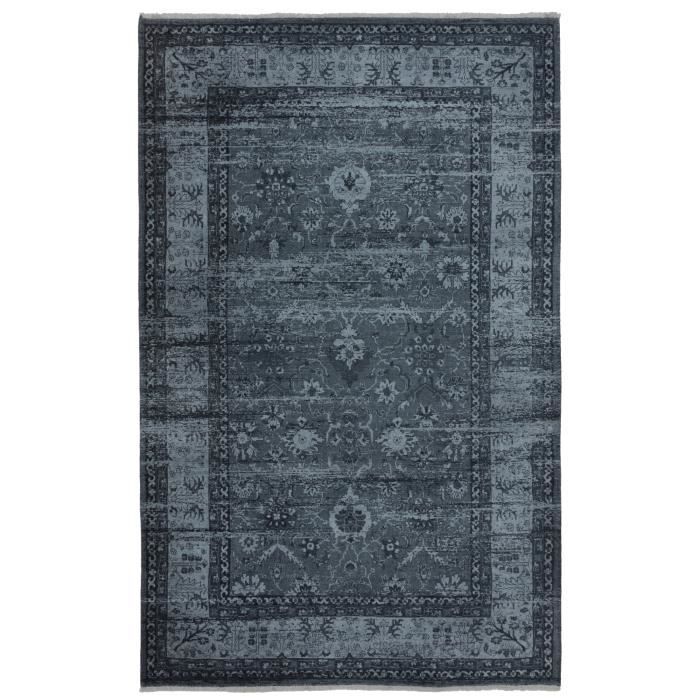 Vintage Tapis Couloir Anthracite 80x215 cm Tapis Berbere Boho Poils