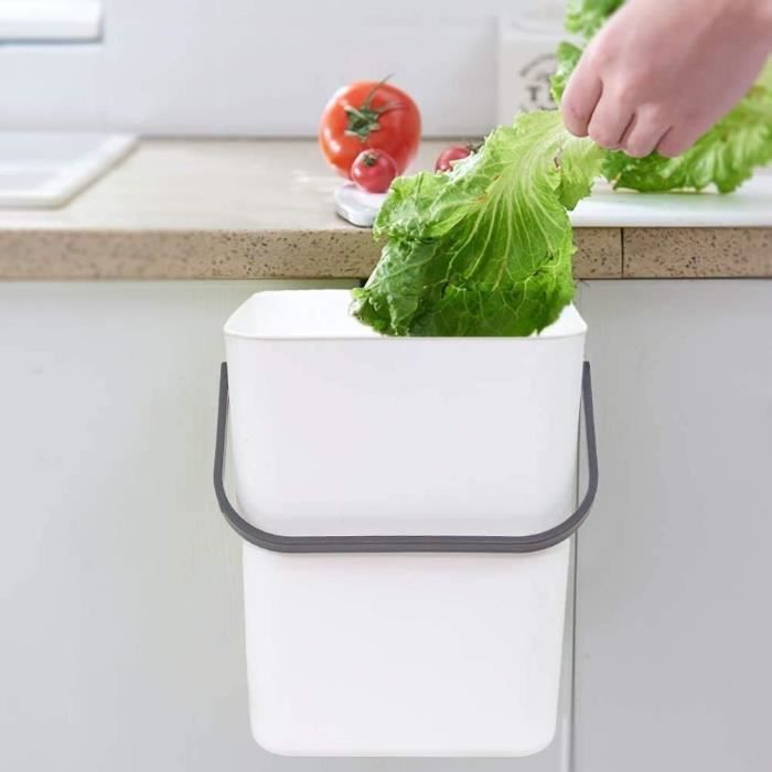 Poubelle Compost De Cuisine 7L - Bac Sous évier Pliable, Accrochable, Sans Couvercle - Idéal Déchets Organiques