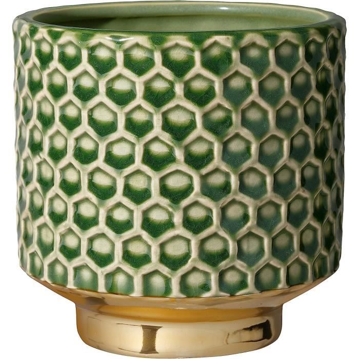 Pot De Fleurs Bloomingville Home – Céramique Craquelée Vert Pomme – Ø 10 Cm – Style Rétro Scandinave Sans Trou De Drainage