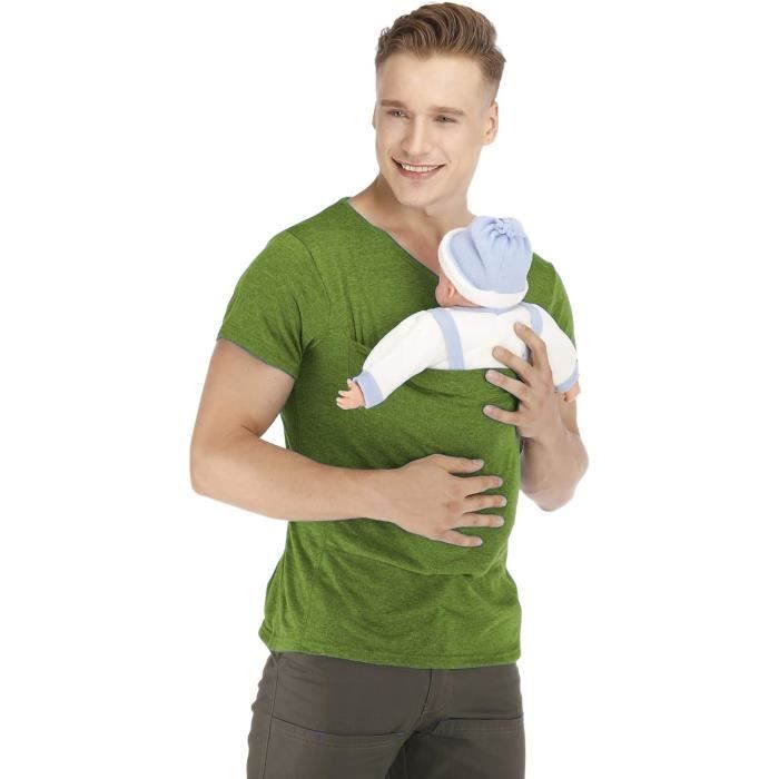 Chemise Porte-bébé Kangourou Pour Parents - T-shirt à Capuche Avec Poche Intégrée Pour Nouveau-né
