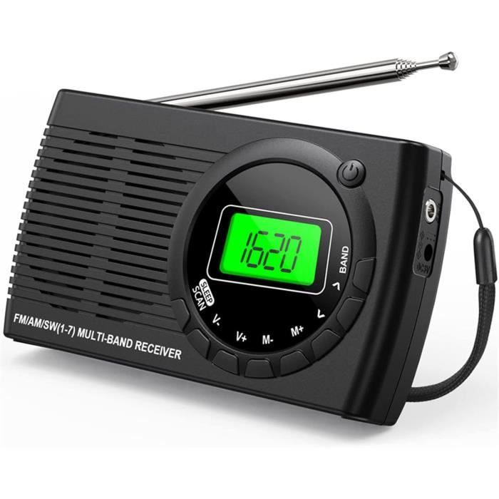 Radio Portable AM/FM Avec Antenne Télescopique - Parfaite Pour Le Camping, La Randonnée Et Les Sorties