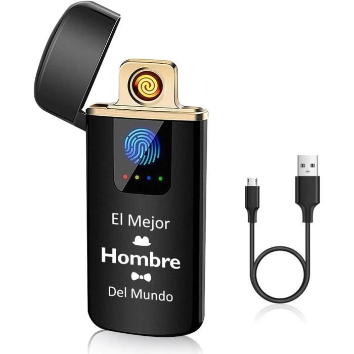 Briquet Électronique USB Rechargeable - Coupe-Vent, Sans Flamme, Double Arc - Cadeau Pour Homme, Femme (Père, Grand-père...)
