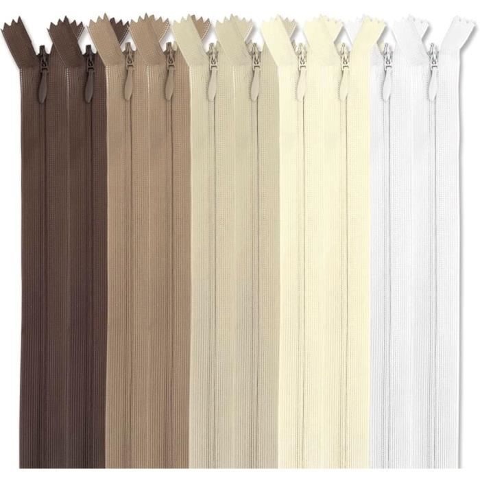 Lot De 20 Fermetures éclair Invisibles En Nylon - 25 Cm, Multicolores, Pour Couture Vêtements/sacs - 5