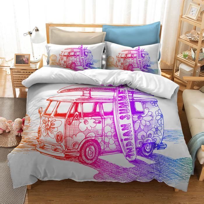 Morbuy 3D Dekbedovertrekset voor Eenpersoons-, Tweepersoons- en Kingsize Bed, Beddengoedset met Cartoon Dier Print voor Jongens- en Meisjesslaapkamer, Microvezel Dekbedset Dekbedovertrek met