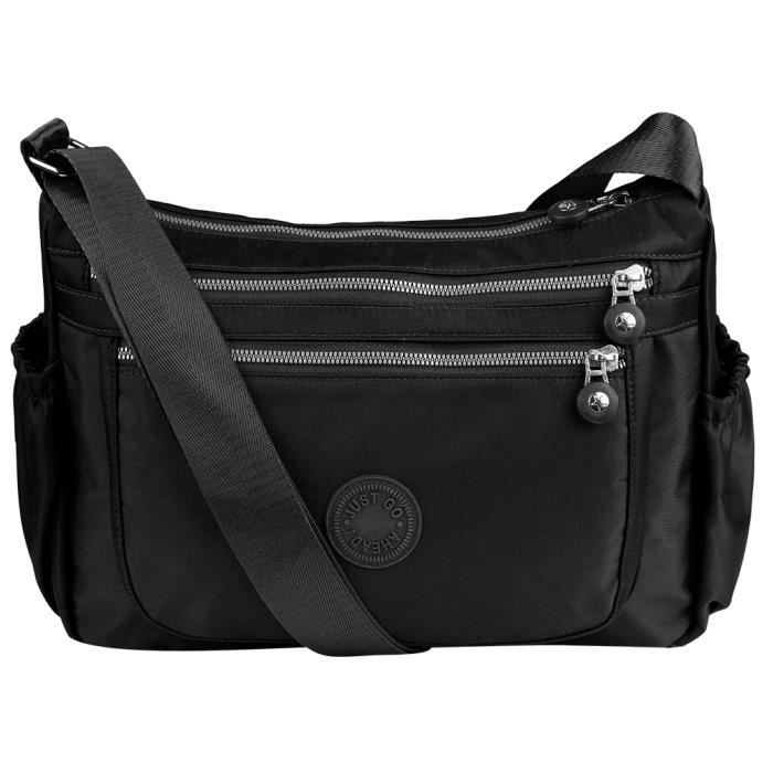 Sac main tanche multi poches pour femmes noir Noir Cdiscount