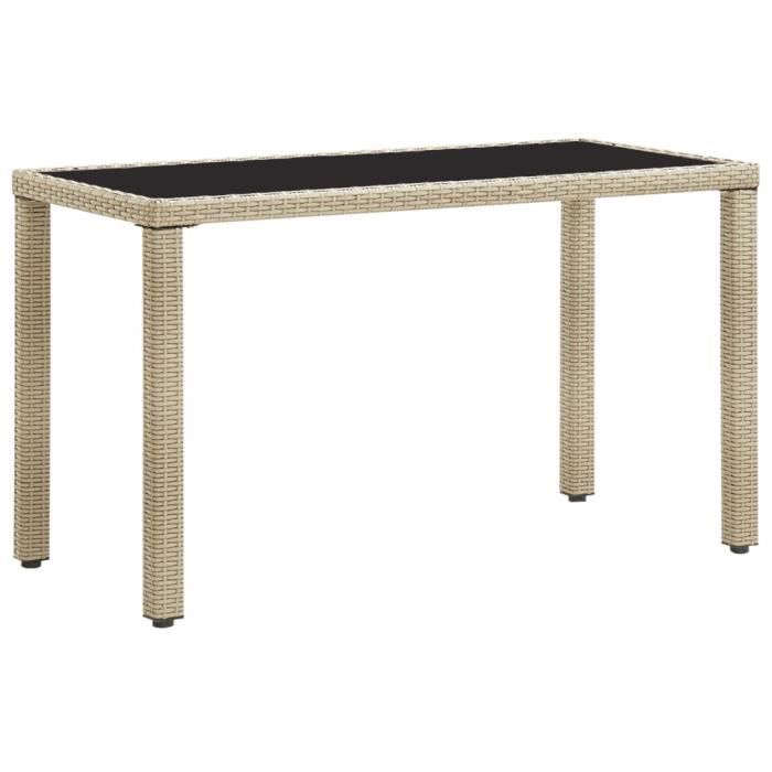 "SALE 2024" Table de jardin - JMS - Beige 123x60x74 cm Résine tressée 76,99,Kg