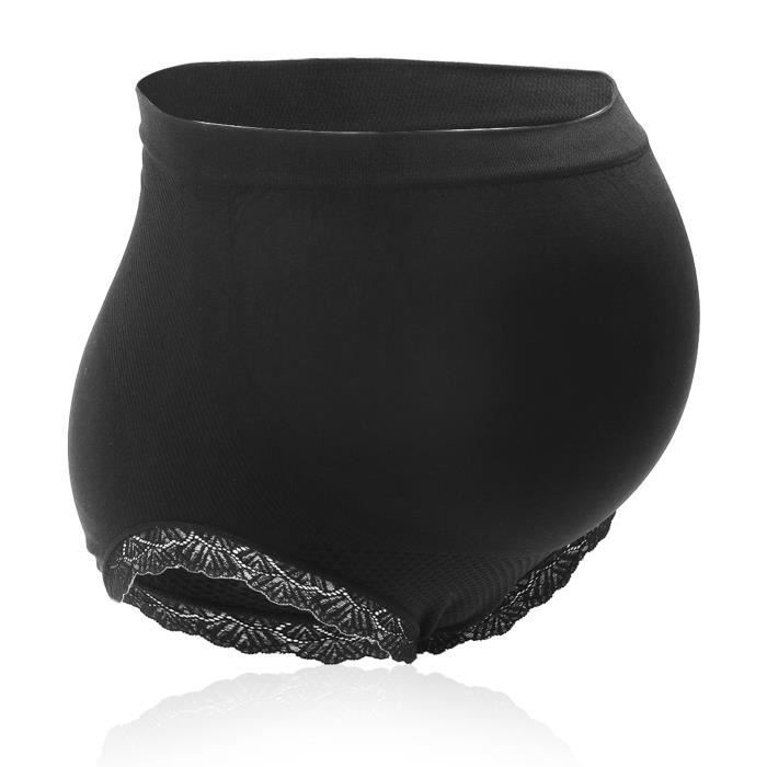 VINGVO Culotte de maternité sans couture en dentelle respirante taille