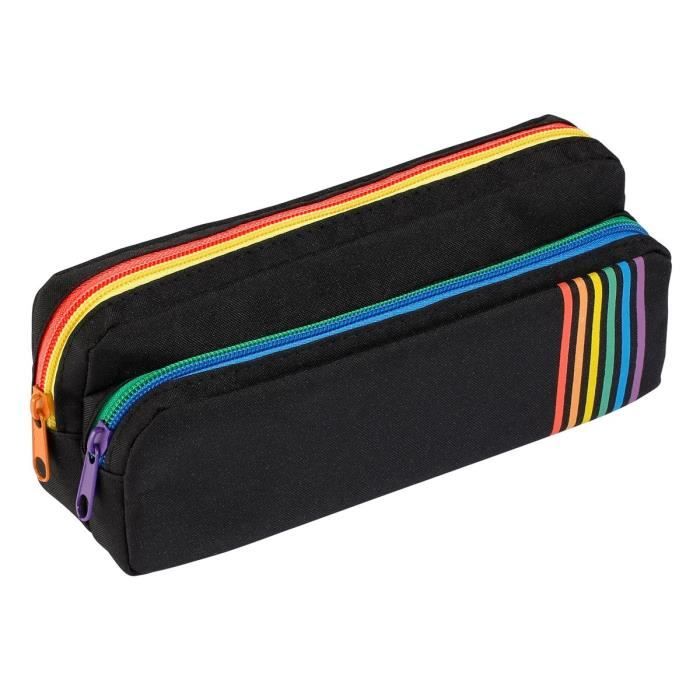 Viquel Trousse Scolaire 3 Compartiments - 22x9x9cm Pastel - Nylon Résistant Trizip
