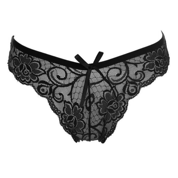 slip femme noir dentelle