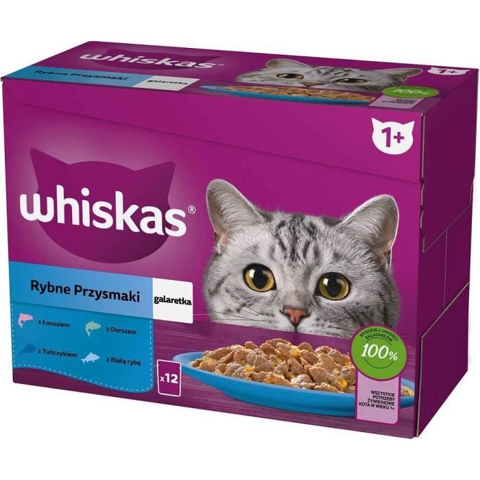 Comparer les prix de WHISKAS NOURRITURE HUMIDE POUR CHAT EN GELÉE 12 X 85 G - NOURRITURE HU