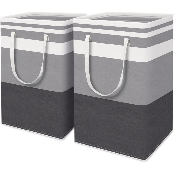 Panier à linge - YSTP - Grand modèle - Imperméable - Pliable - 75L - Gris dégradé