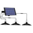 Shed solaire LED Lampe suspension solaire Hanging Lustre étanche avec 3 têtes pour le jardin extérieur Cour Patio Couloir-1