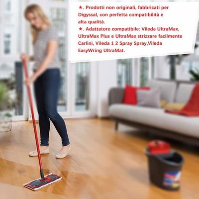 4 Pièces Serpillière pour Balai pour Vileda Microfibre, Produits et Accessoires de Nettoyage pour Vileda Ultramax/ UltraMax Plus/ Easy Wring UltraMax, Vadrouille de Nettoyage pour Balais Nettoyer Sol