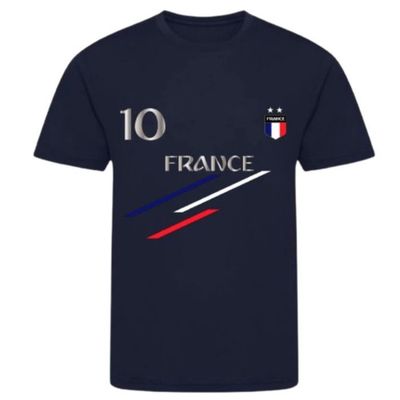 T-shirt Supporter France Enfant - Football - Coton Confortable - Idée Cadeau Fan