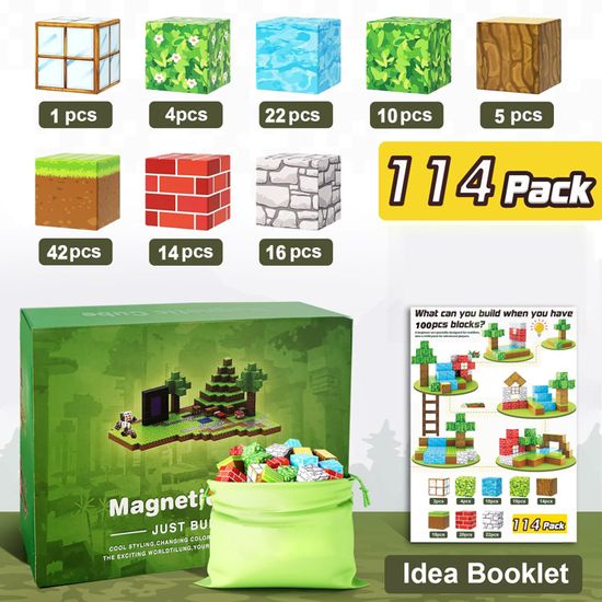 Jvchengxi Jeux Construction Magnétiques Enfants, 52 Pièces 3D Bâtons de Construction Magnétiques Colorés, STEM Grande Taille Jouets Créatifs Éducatifs Formes Changeantes pour Garçon Fille 3