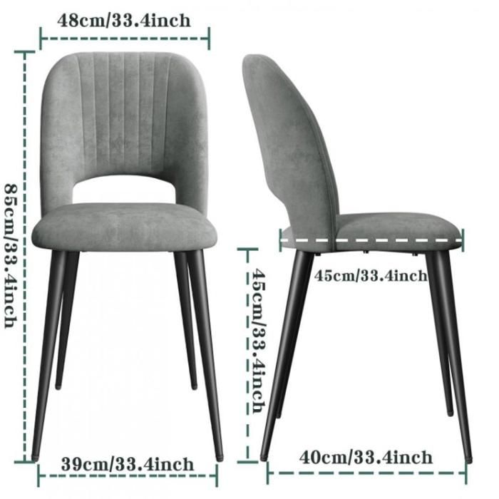 Lot de 2 Chaise Salle À Manger, Chaises de Salle À Manger Rembourrées