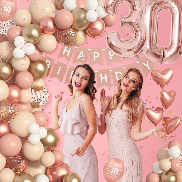 Decoration Anniversaire 30 Ans Femme, Ballons Anniversaire Rose