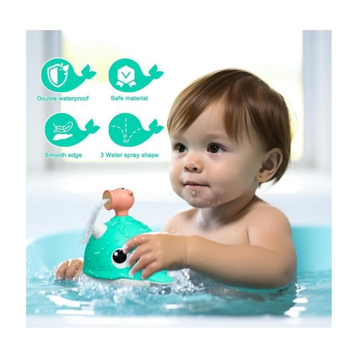 Jouet Bain BéBé,Baleine Jet d Eau Jeux Bain Jouets de Bain Jet d'eau  PulvéRisation d'eau de Baleine pour Enfants pour 1 2 3 4 5 Ans - Cdiscount  Puériculture & Eveil bébé