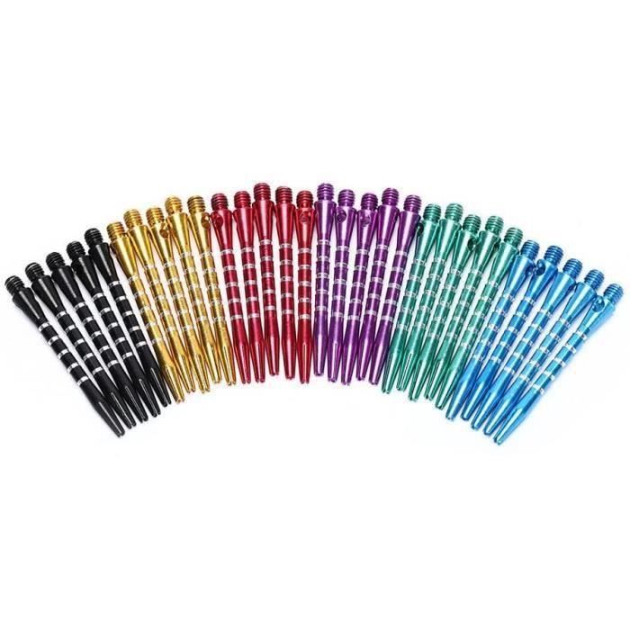 Tiges De Fléchettes Ricoy En Alliage Alu – Lot 30, 2BA, 53 Mm, 6 Couleurs (rouge, Noir, Bleu, Violet, Or, Vert)