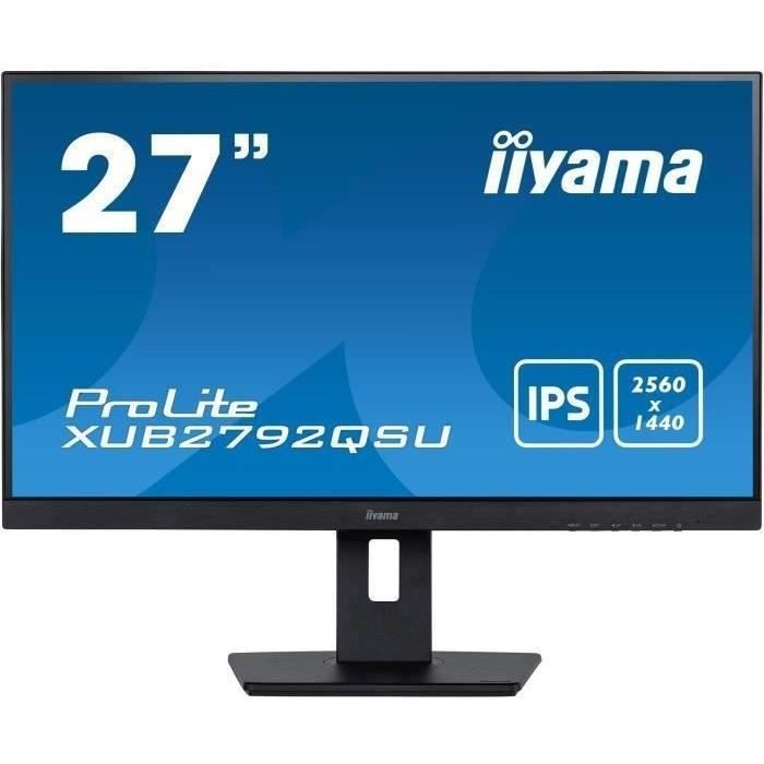 Ecran PC - IIYAMA XUB2792QSU-B5 - 27 WQHD - Dalle IPS - 5 ms - 75Hz - HDMI  / DisplayPort / DVI - Cdiscount Informatique