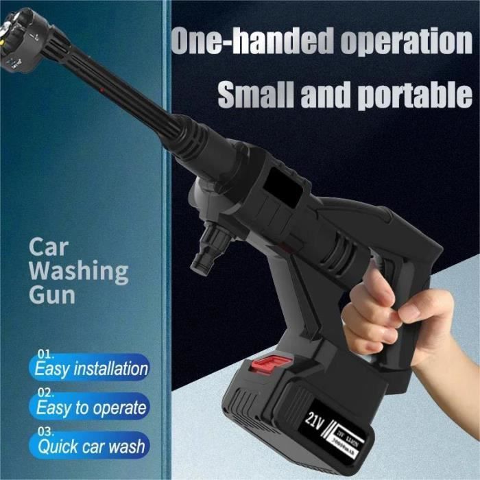 Pistolet à eau portable sans fil haute pression pour lavage de voiture