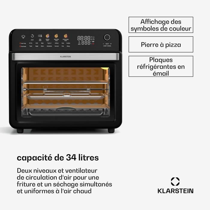 Friteuse classique KLARSTEIN VitAir Fryer Friteuse à air chaud 1400W -noir/gris Friteuse classique KLARSTEIN VitAir Fryer Friteuse à air chaud 1400W -noir/gris