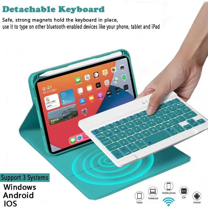 Clavier Bluetooth AZERTY Blanc Pour IPad Air 5/4, IPad Pro 11 - Détachable, Rose Gold, Étui Magnétique
