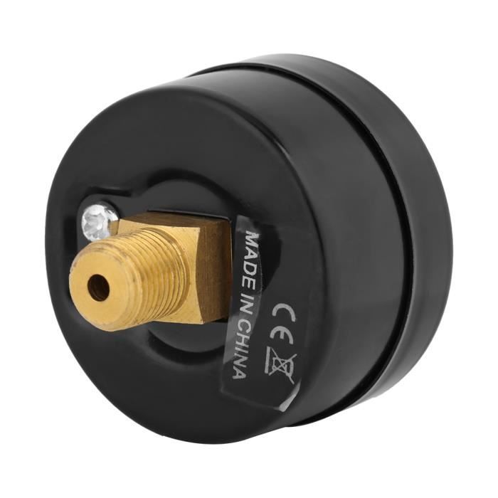 Manomètre 40 Mm 0-400 Bar/PSI - Connexion Arrière Acier Inox Laiton - Eau Gaz M10x1