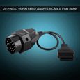 Ashata câble adaptateur OBD2 Câble de Scanner de connecteur adaptateur OBD2 20 broches à 16 broches pour BMW E36 E38 E39 E46 E53-2