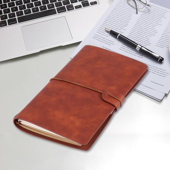 JAVERGGN Étui Protection Rétro En Cuir A5 Avec Porte-Stylo - Bloc-Notes Affaires Et Études