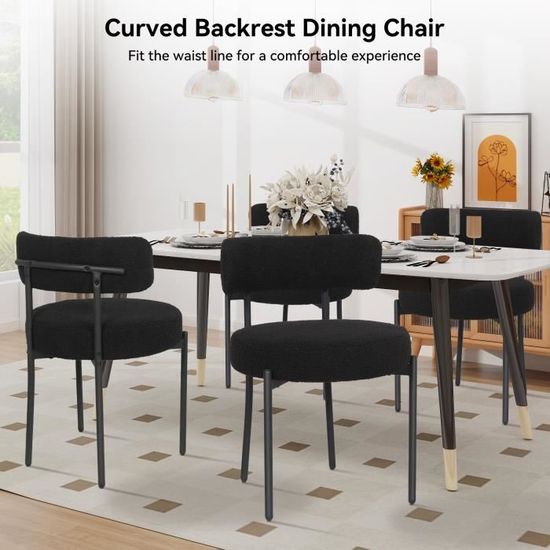 Lot de 8 chaises de salle à manger en matière synthétique rembourrées