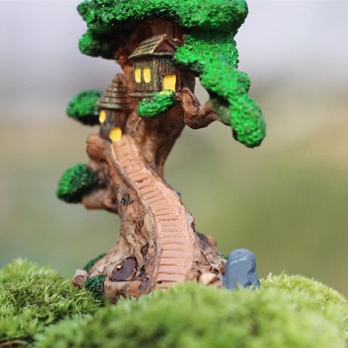 Elfe de jardin Petit arbre Résine Artisanat Ornement Micro Paysage