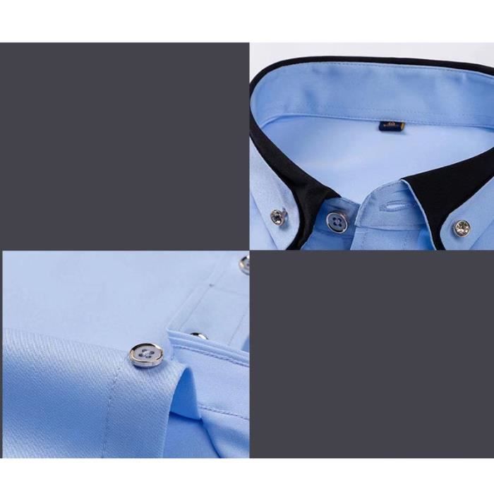 Chemise Gillz homme XL bleue manches longues boutonnée