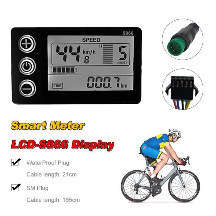 Zerone compteur d'affichage LCD pour vélo électrique Vélo électrique S866  LCD Display Meter 24V 36V 48V Panneau de commande avec - Cdiscount Sport