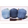 Béret en jean réglable pour hommes et femmes, bérets en jean pour livreur, plat Gatsby Cabbie, casquette de conduite.bleu clair-3
