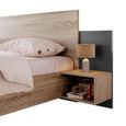 Lit double en bois Ensemble lit 160 x 200 cm avec 2 chevets Lit moderne incl. 2 tables de nuit Chambre à coucher complète-3