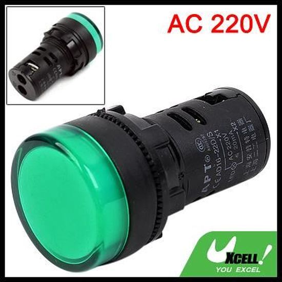 5 Pcs AC 220V 8.1/" Câble Long Feu Vert Voyant Chauffe-Eau