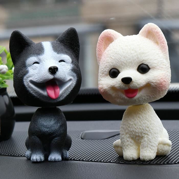 Décoration Voiture Chien Peluche Oscillante - Pour Tableau De Bord, Essuie-glace Ou Clignotant - Peluche Douce, Design Mignon - 4