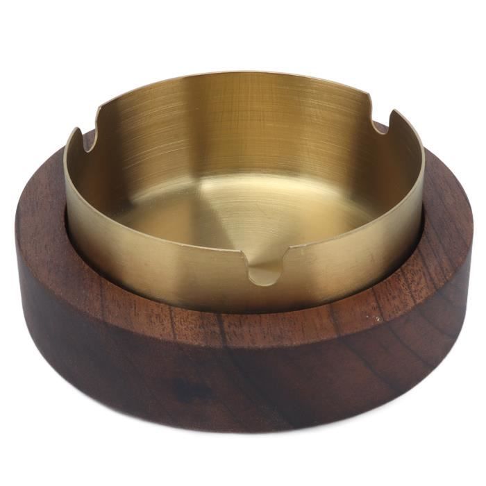 Cendrier En Bois Anti-vent Avec Couvercle - Parfait Pour Bureau, Salon Et Fêtes - Noir