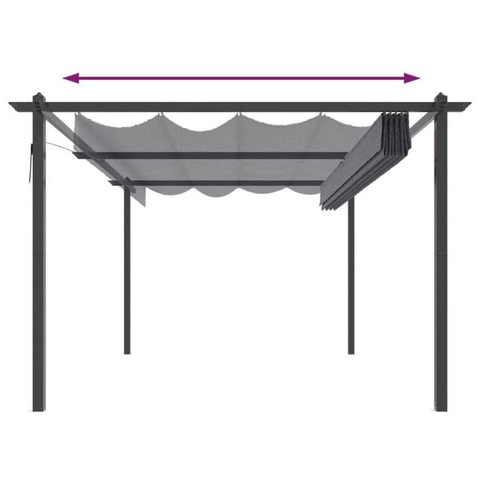 Toit De Tente Vidaxl 3x3m Anthracite - Pour Jardins Et Terrasses - Résistant UV Et Intempéries - Oxford 600D