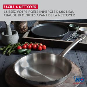 Poêle ronde en cuivre étamé avec poignée et couvercle 36 cm - Gianluigi