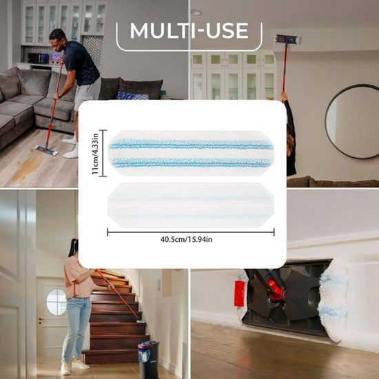 Lot De 6 Serpillères Microfibre De Rechange Pour Balais Vileda/O-Cedar H2PrO - Ultra Absorbantes, Lavables - Pour Tous Sols Durs (carrelage, Parquet…)
