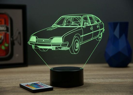 Lampe 3D Citroën CX Pallas 1976 - Veilleuse Avec Télécommande - Fabriquée En France - 16 Couleurs - Cadeau Original
